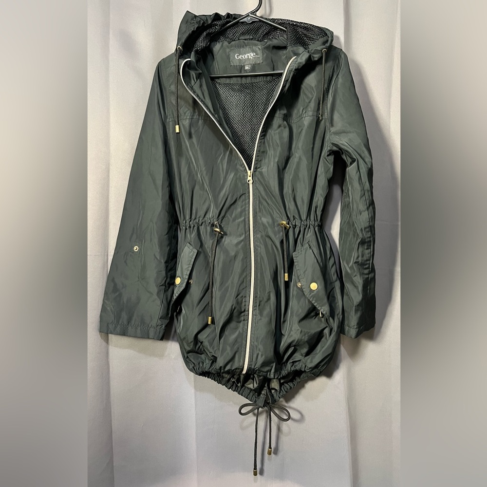 George Black Hooded Jacket with Gold Zipper